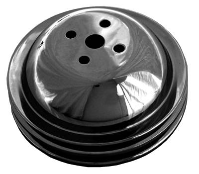 Trans-Dapt Performance - Trans-Dapt 8615 Asphalt Black Water Pump Pulley 2 Groove Short 65-68 Chevy BB