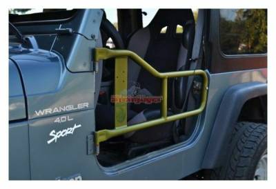 Steinjager - Steinjager Front Tubular Trail Doors-Locas Green for Wrangler TJ J0040993