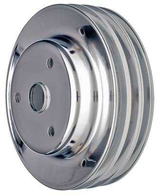 Trans-Dapt Performance - Trans-Dapt 9608 Crankshaft Pulley 3 Groove Chevy 283-350 Long Chrome