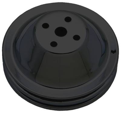 Trans-Dapt Performance - Trans-Dapt 8601 Asphalt Black Water Pump Pulley 2 Groove Short 55-68 Chevy SB