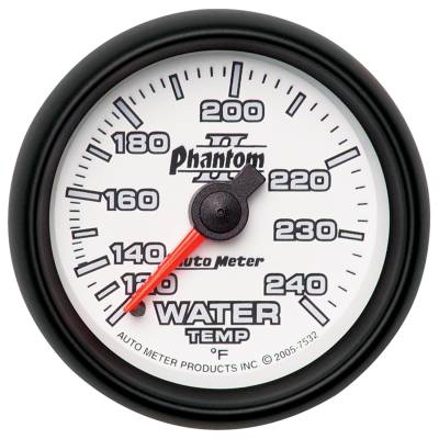 AutoMeter - AutoMeter 7532 Phantom II Mechanical Water Temp Gauge 120-240-DEG F/6' 2-1/16"