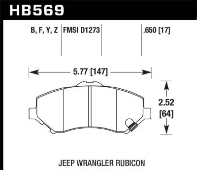 Hawk Performance - Hawk Performance HPS High Performance Street Brake Pads HB569F.650