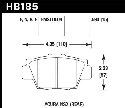 Hawk Performance - Hawk Performance HPS High Performance Street Brake Pads HB185F.590