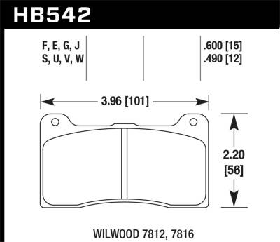 Hawk Performance - Hawk Performance DTC-30 Motorsports Brake Pads HB542W.490