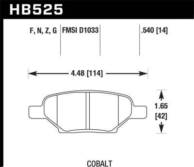 Hawk Performance - Hawk Performance HPS High Performance Street Brake Pads HB525F.540