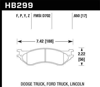 Hawk Performance - Hawk Performance HPS High Performance Street Brake Pads HB299F.650