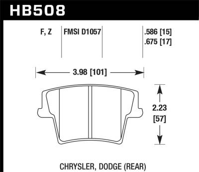 Hawk Performance - Hawk Performance HPS High Performance Street Brake Pads HB508F.586