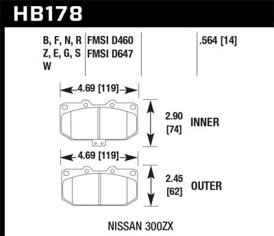 Hawk Performance - Hawk Performance DTC-60 Motorsports Brake Pads HB178G.564