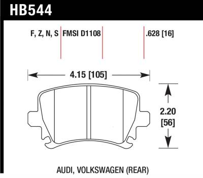 Hawk Performance - Hawk Performance HPS High Performance Street Brake Pads HB544F.628