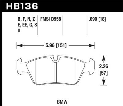 Hawk Performance - Hawk Performance Blue 9012 Motorsports Brake Pads HB136E.690