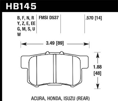 Hawk Performance - Hawk Performance Blue 9012 Motorsports Brake Pads HB145E.570