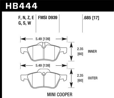 Hawk Performance - Hawk Performance HPS High Performance Street Brake Pads HB444F.685