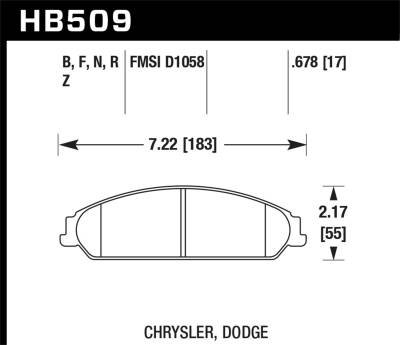 Hawk Performance - Hawk Performance HPS High Performance Street Brake Pads HB509F.678