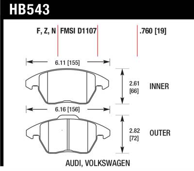 Hawk Performance - Hawk Performance PC Performance Ceramic Brake Pads HB543Z.760