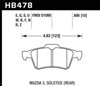 Hawk Performance - Hawk Performance DTC-60 Motorsports Brake Pads HB478G.605