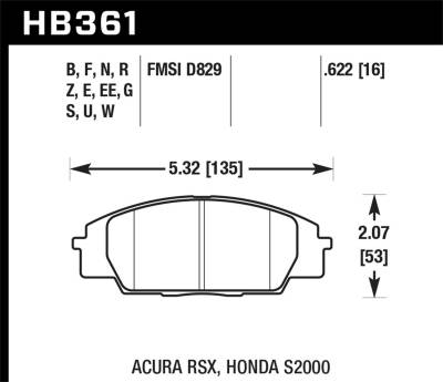 Hawk Performance - Hawk Performance PC Performance Ceramic Brake Pads HB361Z.622