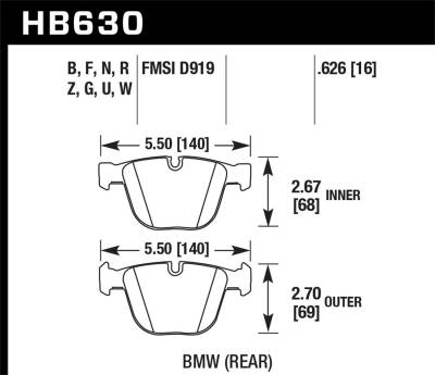 Hawk Performance - Hawk Performance DTC-60 Motorsports Brake Pads HB630G.626