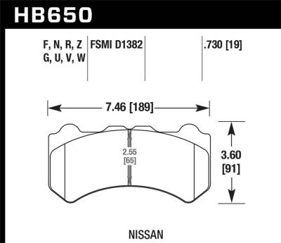 Hawk Performance - Hawk Performance DTC-60 Motorsports Brake Pads HB650G.730