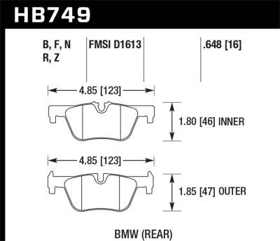 Hawk Performance - Hawk Performance HPS 5.0 High Performance Street Brake Pads HB749B.648