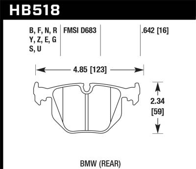 Hawk Performance - Hawk Performance HPS 5.0 High Performance Street Brake Pads HB518B.642