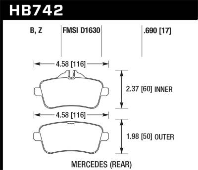 Hawk Performance - Hawk Performance HPS 5.0 High Performance Street Brake Pads HB742B.690