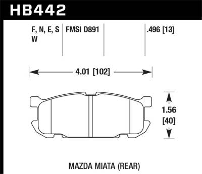 Hawk Performance - Hawk Performance HPS High Performance Street Brake Pads HB442F.496