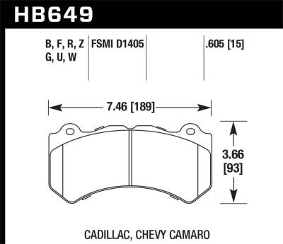 Hawk Performance - Hawk Performance DTC-30 Motorsports Brake Pads HB649W.605