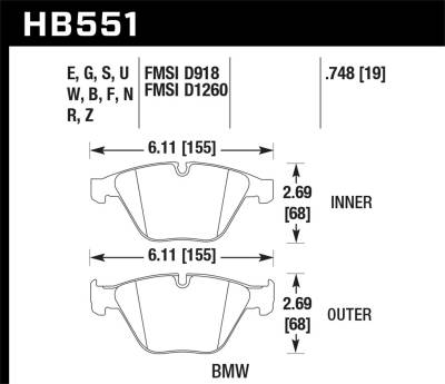 Hawk Performance - Hawk Performance DTC-60 Motorsports Brake Pads HB551G.748