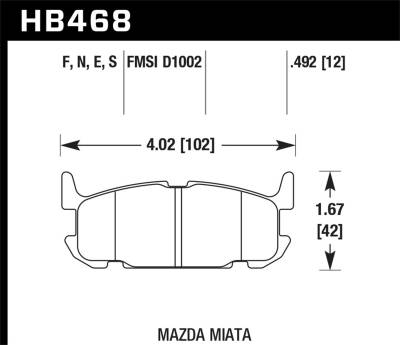 Hawk Performance - Hawk Performance Blue 9012 Motorsports Brake Pads HB468E.492