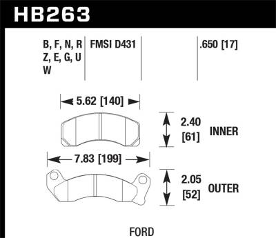Hawk Performance - Hawk Performance PC Performance Ceramic Brake Pads HB263Z.650