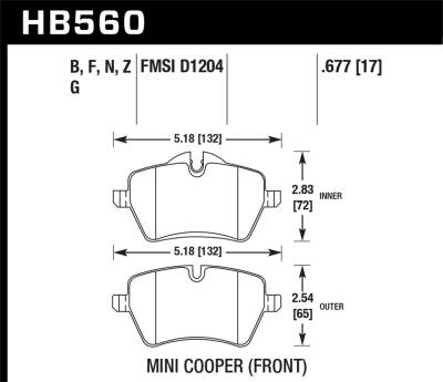 Hawk Performance - Hawk Performance DTC-60 Motorsports Brake Pads HB560G.677