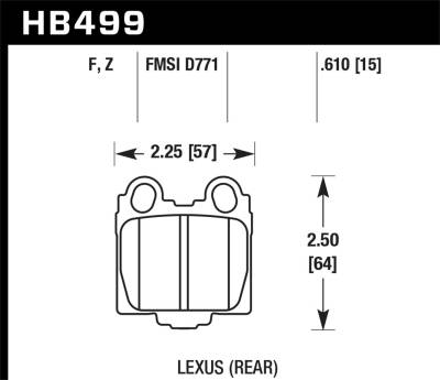 Hawk Performance - Hawk Performance HPS High Performance Street Brake Pads HB499F.610