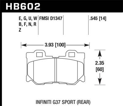 Hawk Performance - Hawk Performance HPS 5.0 High Performance Street Brake Pads HB602B.545