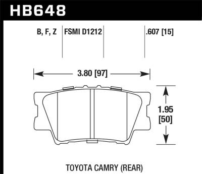 Hawk Performance - Hawk Performance HPS HB648F.607 High Performance Street Brake Pads