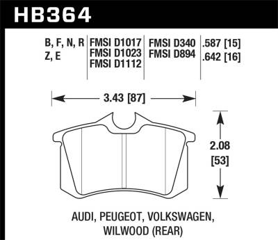 Hawk Performance - Hawk Performance HPS High Performance Street Brake Pads HB364F.587