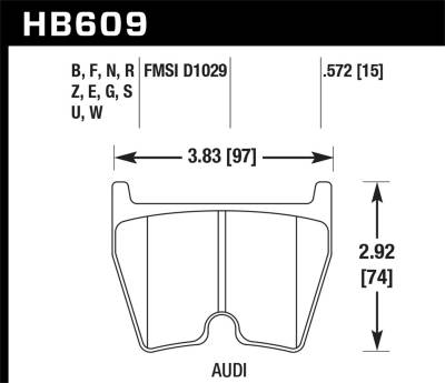 Hawk Performance - Hawk Performance PC Performance Ceramic Brake Pads HB609Z.572