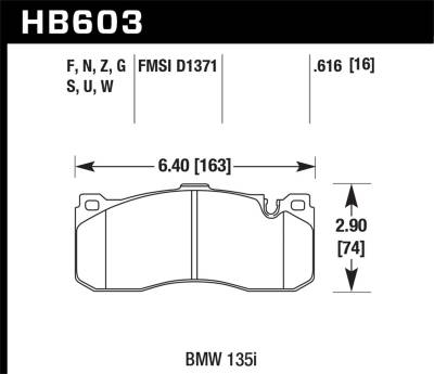 Hawk Performance - Hawk Performance DTC-60 Motorsports Brake Pads HB603G.616