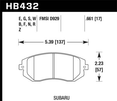 Hawk Performance - Hawk Performance HPS High Performance Street Brake Pads HB432F.661