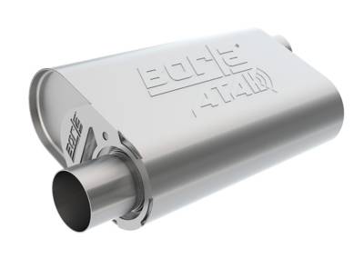 Borla - Borla 400823 ATAK CrateMuffler 2.5" In/2.5" Offset Out 4.35 x 9.10" Oval Chevy