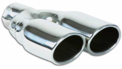 Vibrant Performance - Vibrant 1335 Dual 3.25" x 2.75" Oval Stainless Steel Tips Single Wall Angle Cut