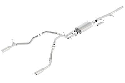 Borla - Borla 140429 S-Type Cat-Back Exhaust Single Split RR Exit for 09-13 Sil/Sra 1500