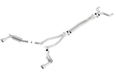 Borla - Borla 140530 S-Type Cat-Back Exhaust Single Split Rear Exit for 14-15 Camaro SS