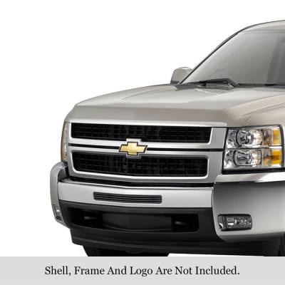 APS - APS Stainless Billet Bumper Grille Black 07-10 Silverado 2500/3500 GR03FEG75J