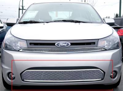 APS - APS Wire Mesh Bumper Grille Polish 08-11 Ford Focus 2DR GR06GFF63T