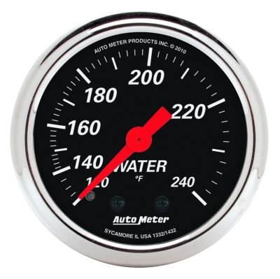 AutoMeter - AutoMeter 1432 Designer Black Mechanical Water Temperature 120-240F/6" 2-1/16"