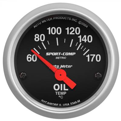AutoMeter - AutoMeter 3348-M Sport-Comp Air Core Oil Temperature Gauge 60-170 -DEG C 2-1/16"