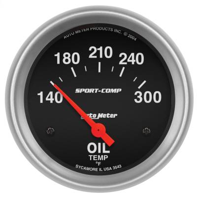 AutoMeter - AutoMeter 3543 Sport-Comp Air Core Oil Temperature Gauge 140-300-DEG F 2-5/8"