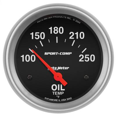 AutoMeter - AutoMeter 3542 Sport-Comp Air Core Oil Temperature Gauge 100-250-DEG F 2-5/8"