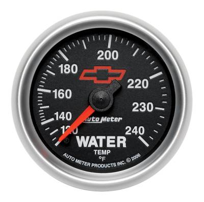 AutoMeter - AutoMeter 3632-00406 Water Temp Gauge 120-240F 2-1/16" for Chevy Red Bowtie