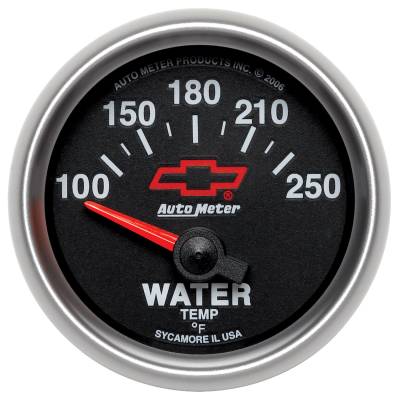 AutoMeter - AutoMeter 3637-00406 Water Temp Guage 100-250°F 2-1/16" for Chevy Red Bowtie